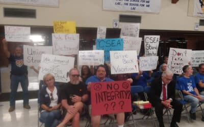 Surprise protest at  school board meeting