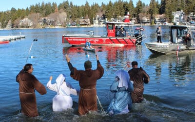 It was a lovely day for a dip in the lake