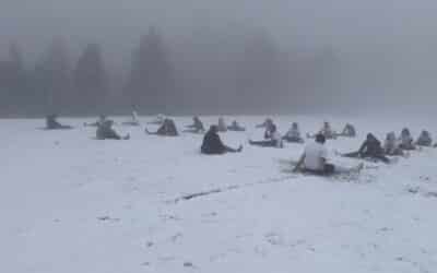 Snow no deterrent to football practice