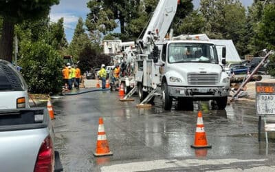 Water main break turns street into a river