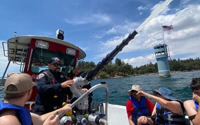 Special athletes ride the fire boat