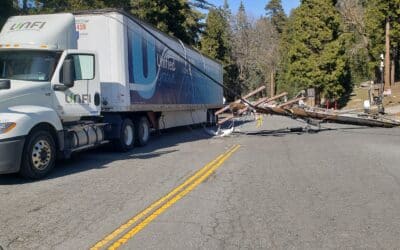Truck takes down power lines and pole