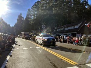 The sight of first responders thrilled the big crowd.