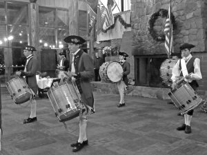 Members of the Mountain Fifes & Drums Corps performed music of George Washington’s time at their annual Colonial Christmas concert.