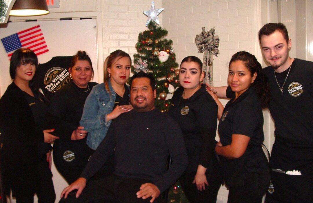 Adrianne, Lisa, Julia, Melissa and Adrianna from Glendora and Orange County enjoyed last year’s Brewfest at Tavern Bay Beach Club so much they couldn’t resist attending this year’s event. (Photos by Douglas W. Motley) Coffee shop staff posing by Christmas tree