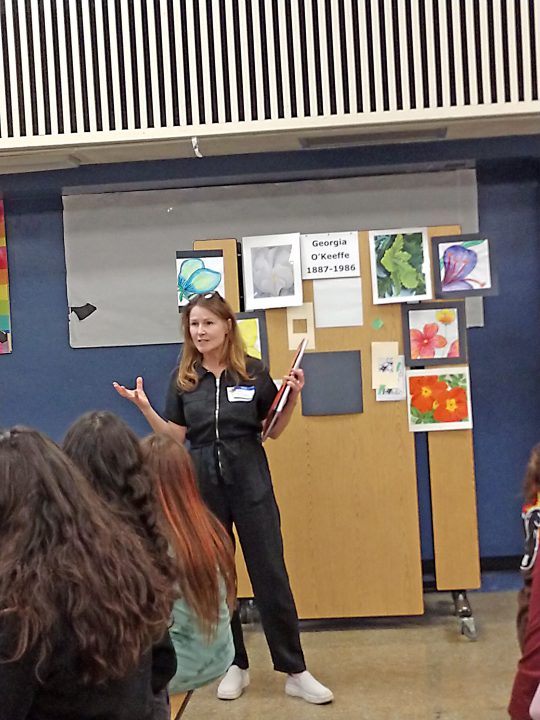 Lupe McDonald told the girls about American artist Georgia O’Keeffe.