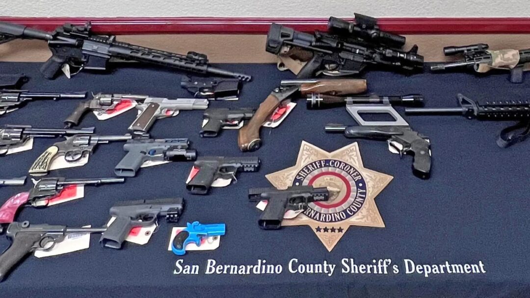 Adrianne, Lisa, Julia, Melissa and Adrianna from Glendora and Orange County enjoyed last year’s Brewfest at Tavern Bay Beach Club so much they couldn’t resist attending this year’s event. (Photos by Douglas W. Motley) Display of confiscated firearms on table