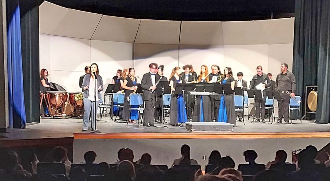 Kari Stebbing with the Rim High School Wind Ensemble.