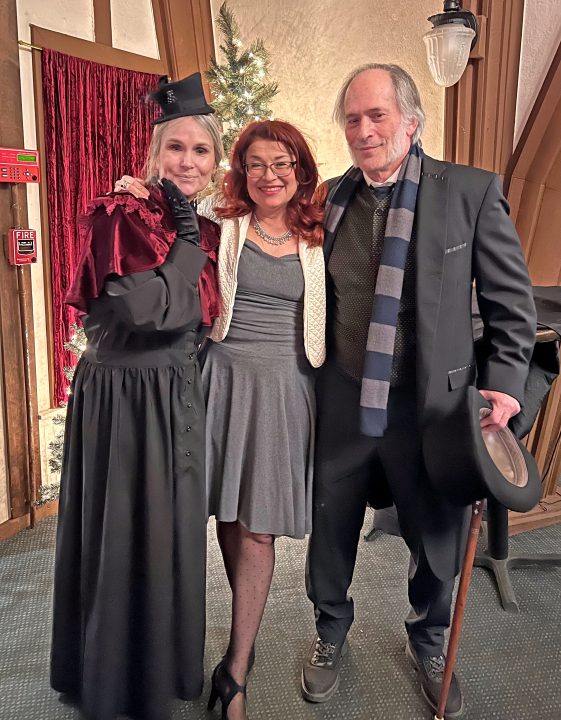 Gaye Gamble Heisler, Rachel Murray and Jeff Heisler at Christmas Carol, 2023
