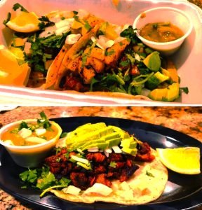 Birria and al pastor tacos ($3 apiece) are the restaurant’s “So happy it’s Monday!” specials.