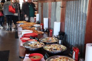 There was no shortage of pizza and salad.