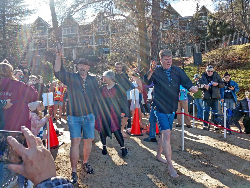 The pirates of Mountain Sunrise Rotary Club were ready to conquer the Plunge. (Photos by Mary-Justine Lanyon)