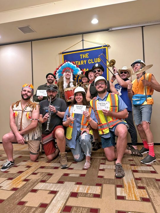 The Lake Arrowhead Village People took first place in the Best Group Costume contest. (Photo courtesy of Gavin Bialecki)