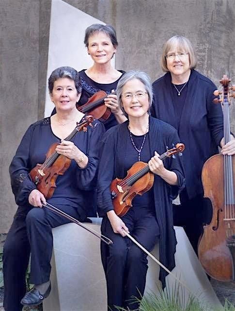 Adrianne, Lisa, Julia, Melissa and Adrianna from Glendora and Orange County enjoyed last year’s Brewfest at Tavern Bay Beach Club so much they couldn’t resist attending this year’s event. (Photos by Douglas W. Motley) Four women musicians with string instruments posing together.