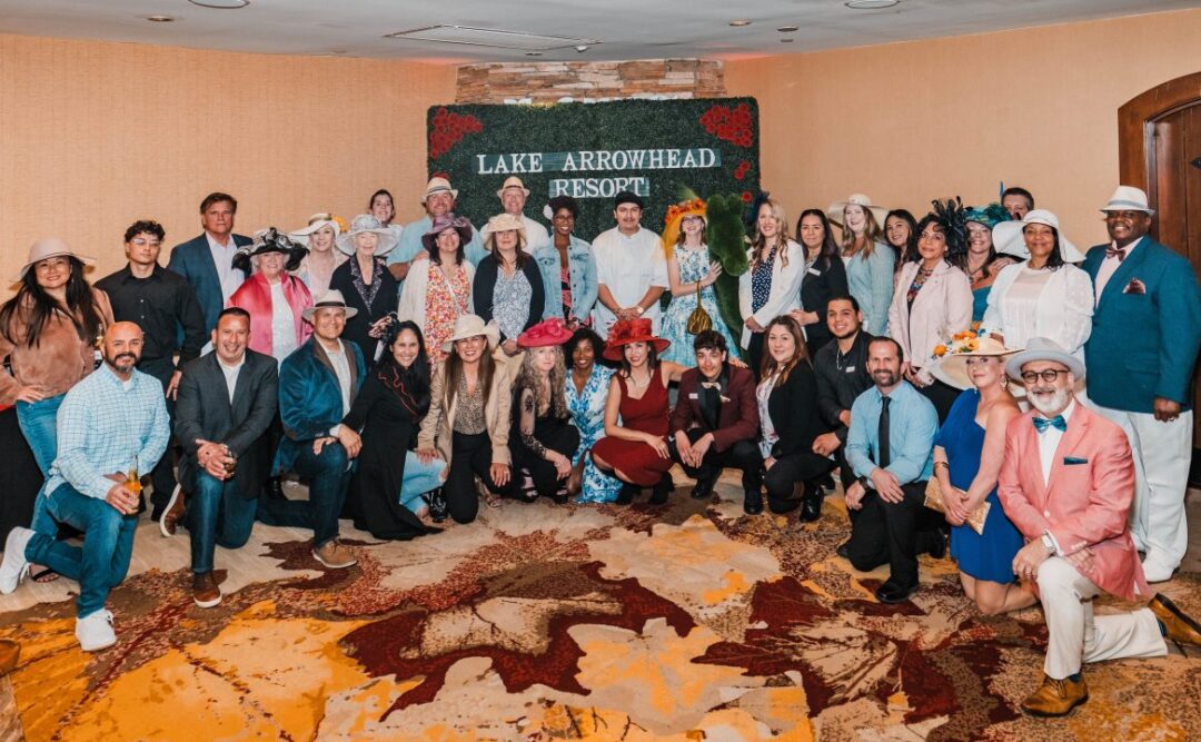 Group at Lake Arrowhead Resort event, wearing hats.