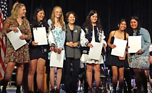 Six students received scholarships from Soroptimist International of Rim of the World, represented by Jodie McDuffie.
