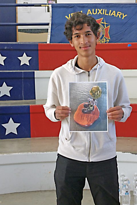 Inspired by his great-uncle’s death in Vietnam, Ethan Parcells created this piece which won first place locally and at the district level and second place in the state.