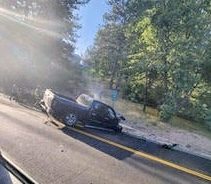An unidentified male in his 20s was driving this pickup when he collided, head-on, into another vehicle.