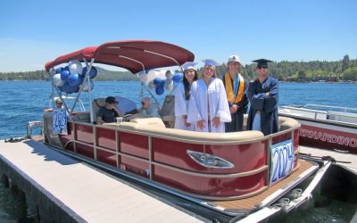 Celebrating their success on the water