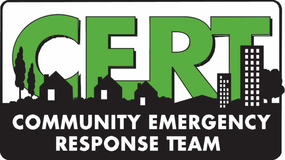 CERT logo with buildings and trees silhouette.