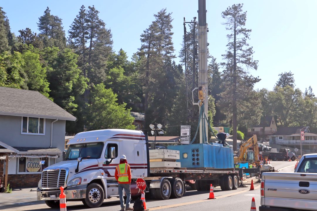 Adrianne, Lisa, Julia, Melissa and Adrianna from Glendora and Orange County enjoyed last year’s Brewfest at Tavern Bay Beach Club so much they couldn’t resist attending this year’s event. (Photos by Douglas W. Motley) Construction truck on roadside with drilling equipment.
