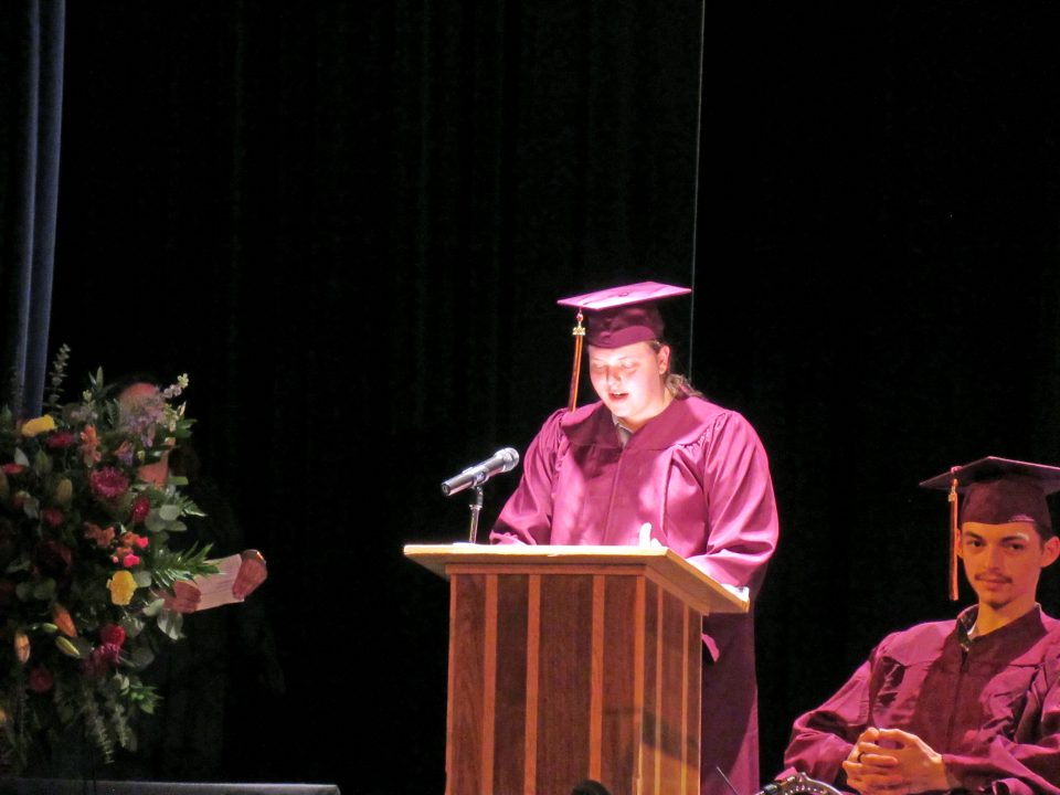 Mountain High School helped him turn his life around, student speaker Brendan Nelson told fellow graduates, leading him to graduate a month early.