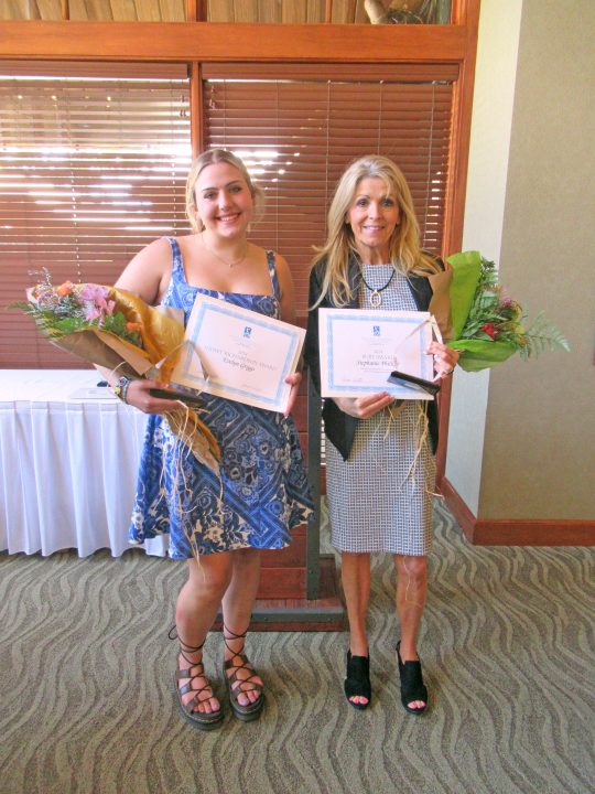 Violet Richardson honoree Evelyn Griggs (left) and Ruby award winner Stephanie Phillips.