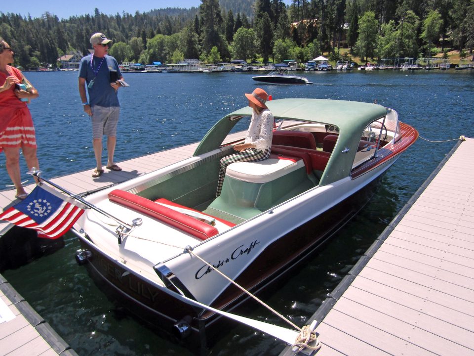 Tiger Lily, a 1958 Chris-Craft Continental owned by Donna and Rudy Pock, was once owned by Dodgers owner Walter O’Malley.