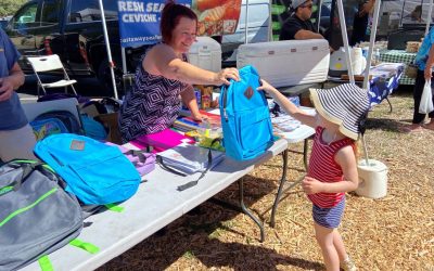 Backpack giveaways for Rim students