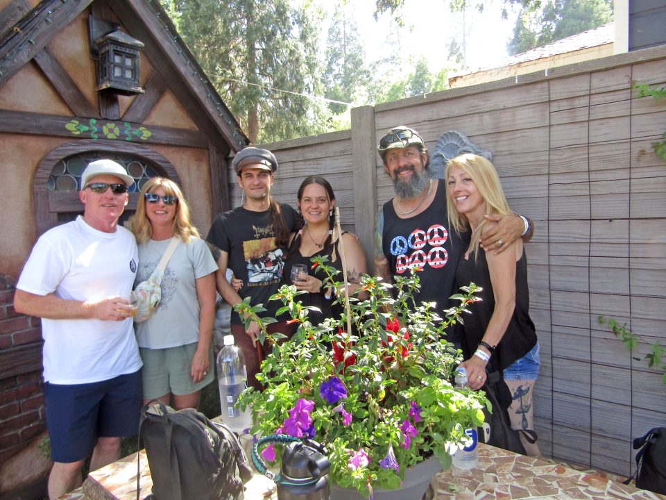 Adrianne, Lisa, Julia, Melissa and Adrianna from Glendora and Orange County enjoyed last year’s Brewfest at Tavern Bay Beach Club so much they couldn’t resist attending this year’s event. (Photos by Douglas W. Motley) Group of people smiling outside near flowers.
