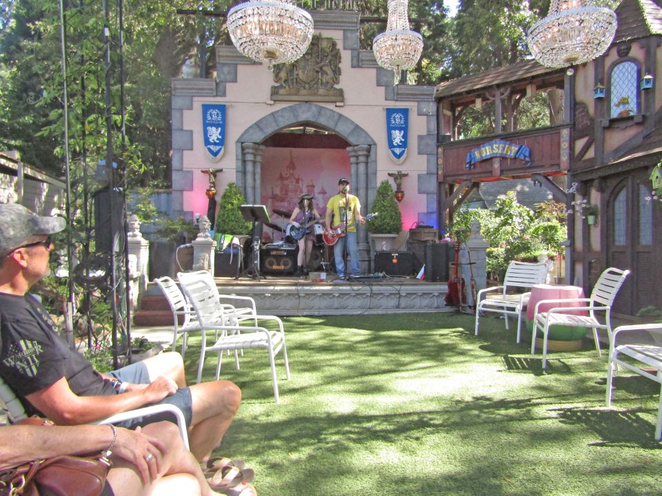 A band gets ready to play before Corks & Hops began at 3 p.m. on July 13.