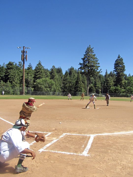 Vintage baseball game in outdoor setting