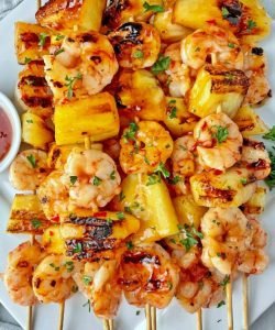 The sweet and spicy shrimp and pineapple skewers are one dish El Jefe proposes to add to his dinner menu.