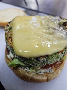 Gomez makes these broccoli patties; without the cheese they are vegan.