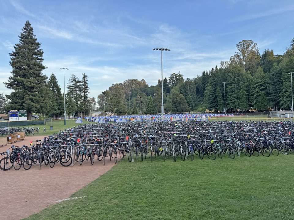 Each rider had a specific spot to park their bike at the camping sites.