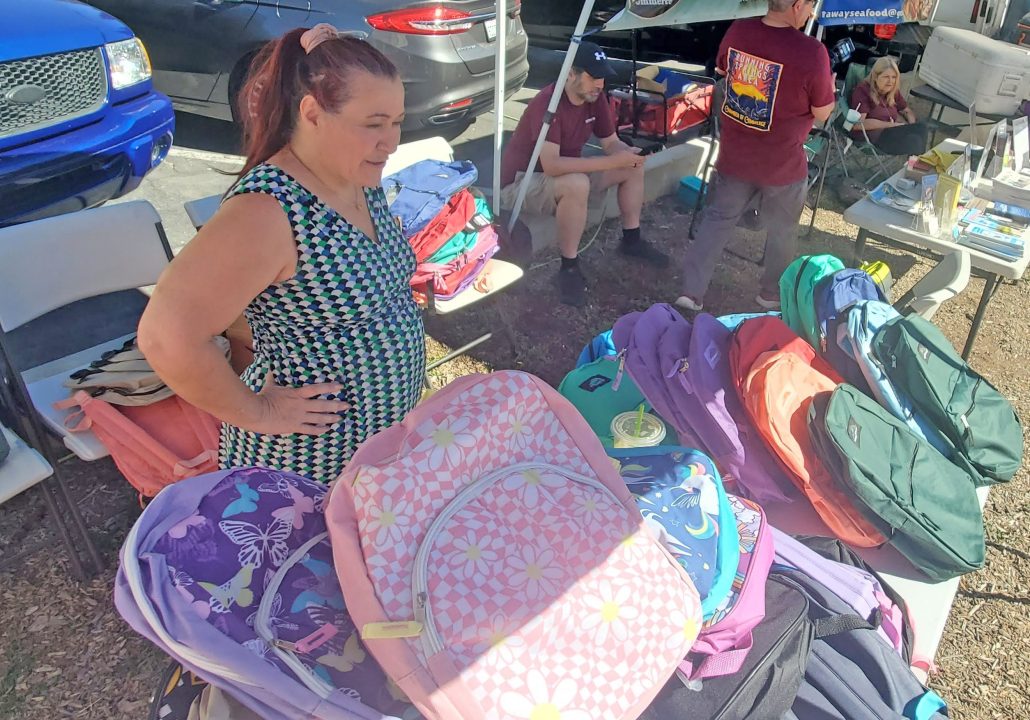 The Running Springs Area Chamber of Commerce will once again be giving away backpacks and school supplies during the farmers market on Saturday, Aug. 3.