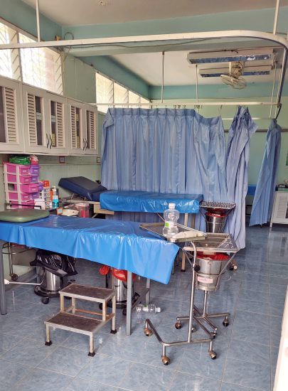 A treatment room at one of the hospitals the team visited.