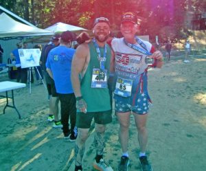 Veteran race and marathon runner Eddie Hahn (R) with his running buddy Sean Ochoa.