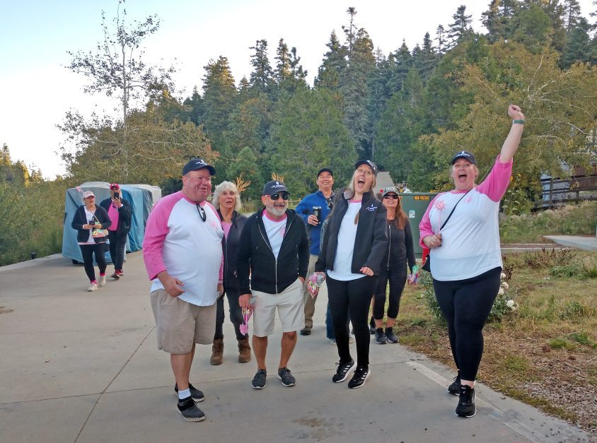Adrianne, Lisa, Julia, Melissa and Adrianna from Glendora and Orange County enjoyed last year’s Brewfest at Tavern Bay Beach Club so much they couldn’t resist attending this year’s event. (Photos by Douglas W. Motley) Group walking outdoors with smiles and cheers.