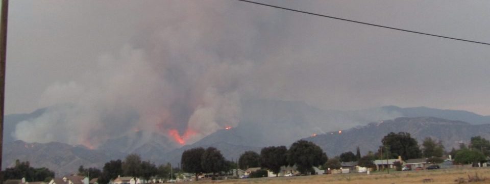 The Line Fire as seen from Greenspot Road on Friday afternoon. (Photos by Douglas W. Motley)