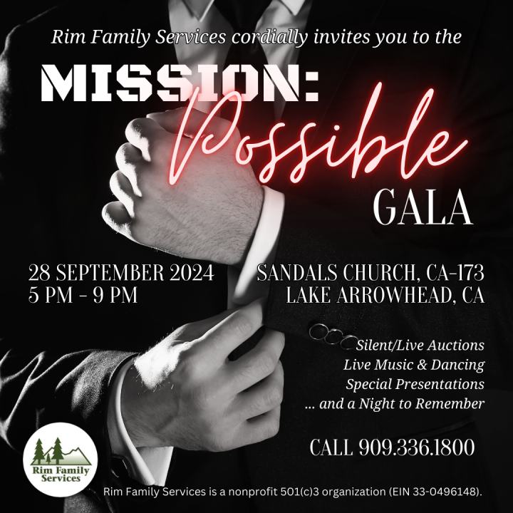 Mission Possible Gala invitation flyer.