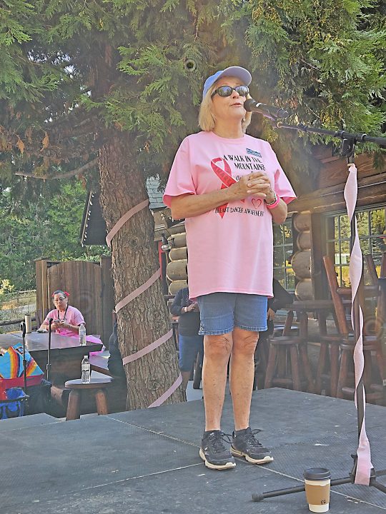 Survivor Lauralea Hopper (right) stressed the importance of early detection. 