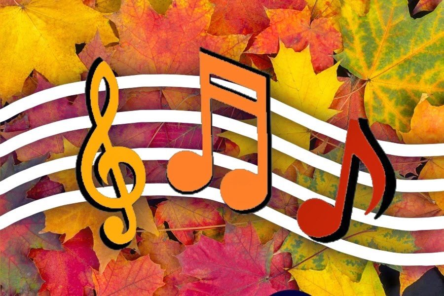 Adrianne, Lisa, Julia, Melissa and Adrianna from Glendora and Orange County enjoyed last year’s Brewfest at Tavern Bay Beach Club so much they couldn’t resist attending this year’s event. (Photos by Douglas W. Motley) Musical notes on colorful autumn leaves background.