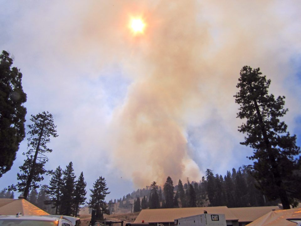 A plume of smoke rises some 10,000 feet above the ridgeline. (Photos by Douglas W. Motley)