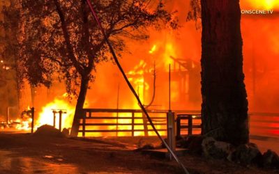 Massive blaze devours two Crestline homes