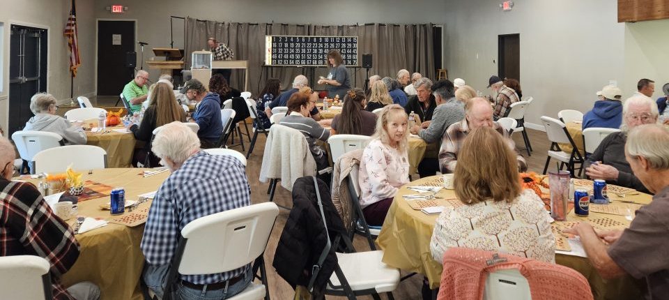 Ron Manning, president of the Golden Oaks Senior Citizens, called several Bingo games prior to lunch being served.