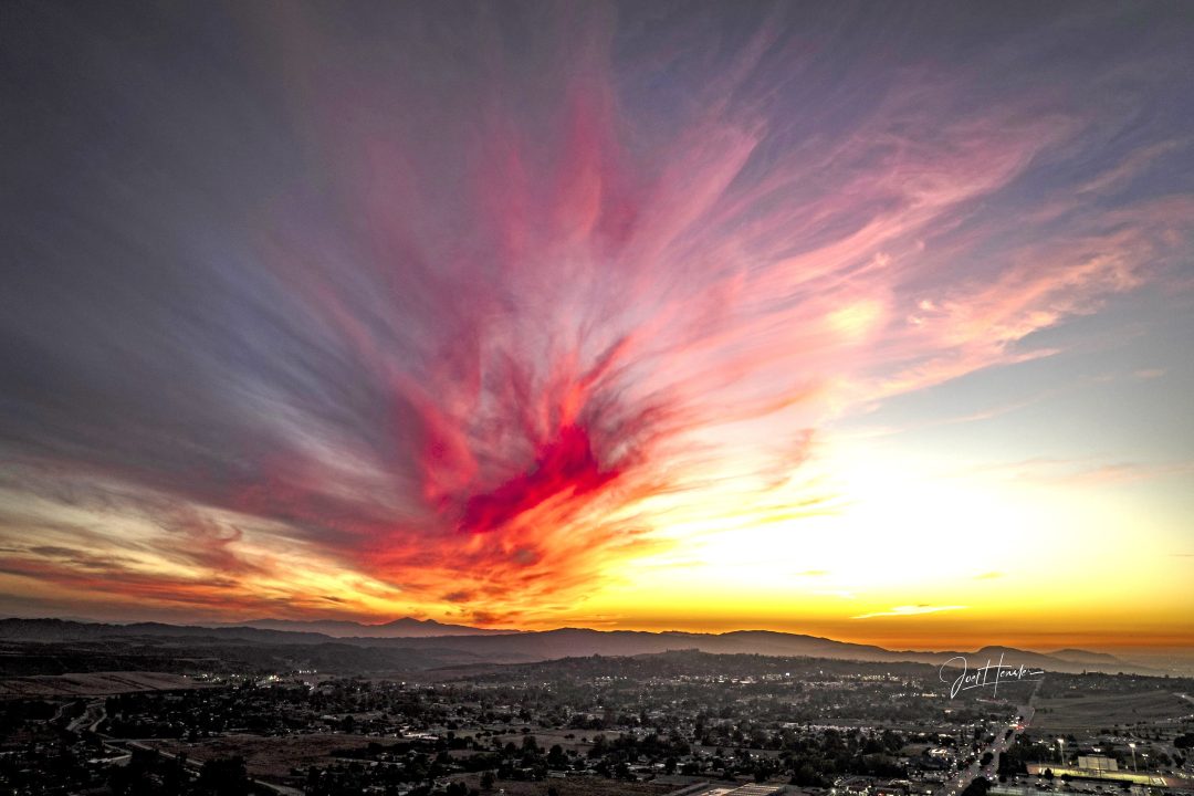 Sunset Over Yucaipa, photo by Joel Hensler captured with a Hasselblad camera drone
