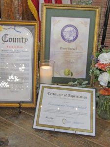 Some of the many awards presented to Penny over the last few years.