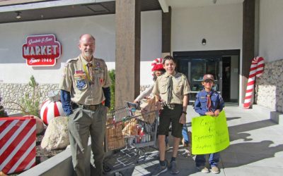 Scouts collect groceries for Operation Provider
