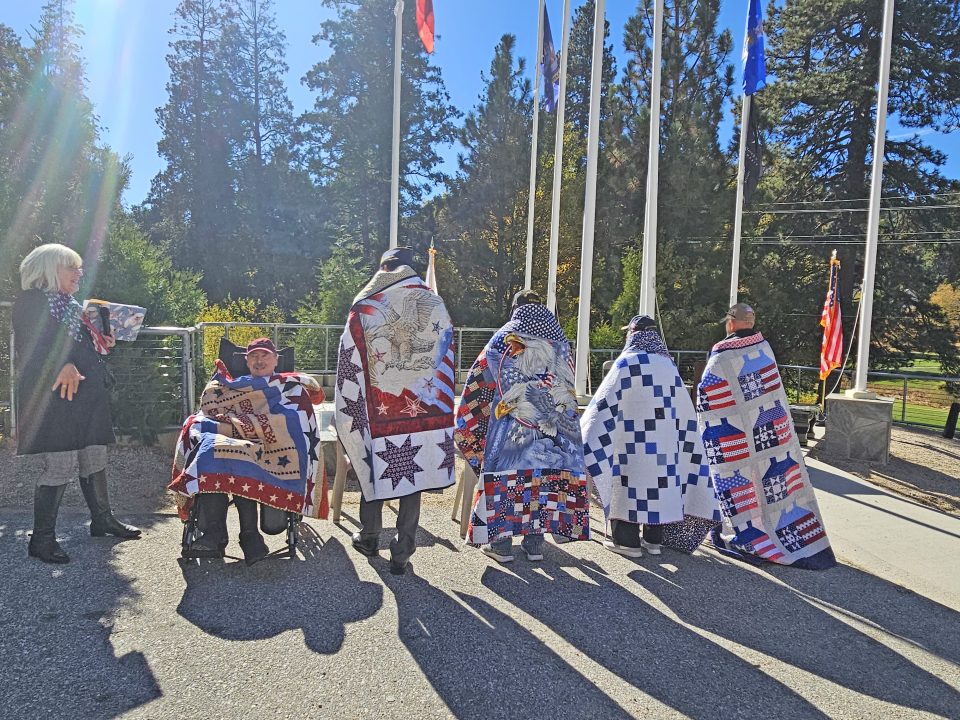 Quilts of Valor were presented by Dr. Ginger Gabriel to Ron Doutt, Abel Hernandez, Paul McLanahan, Fred Rios and Barry Hoy.
